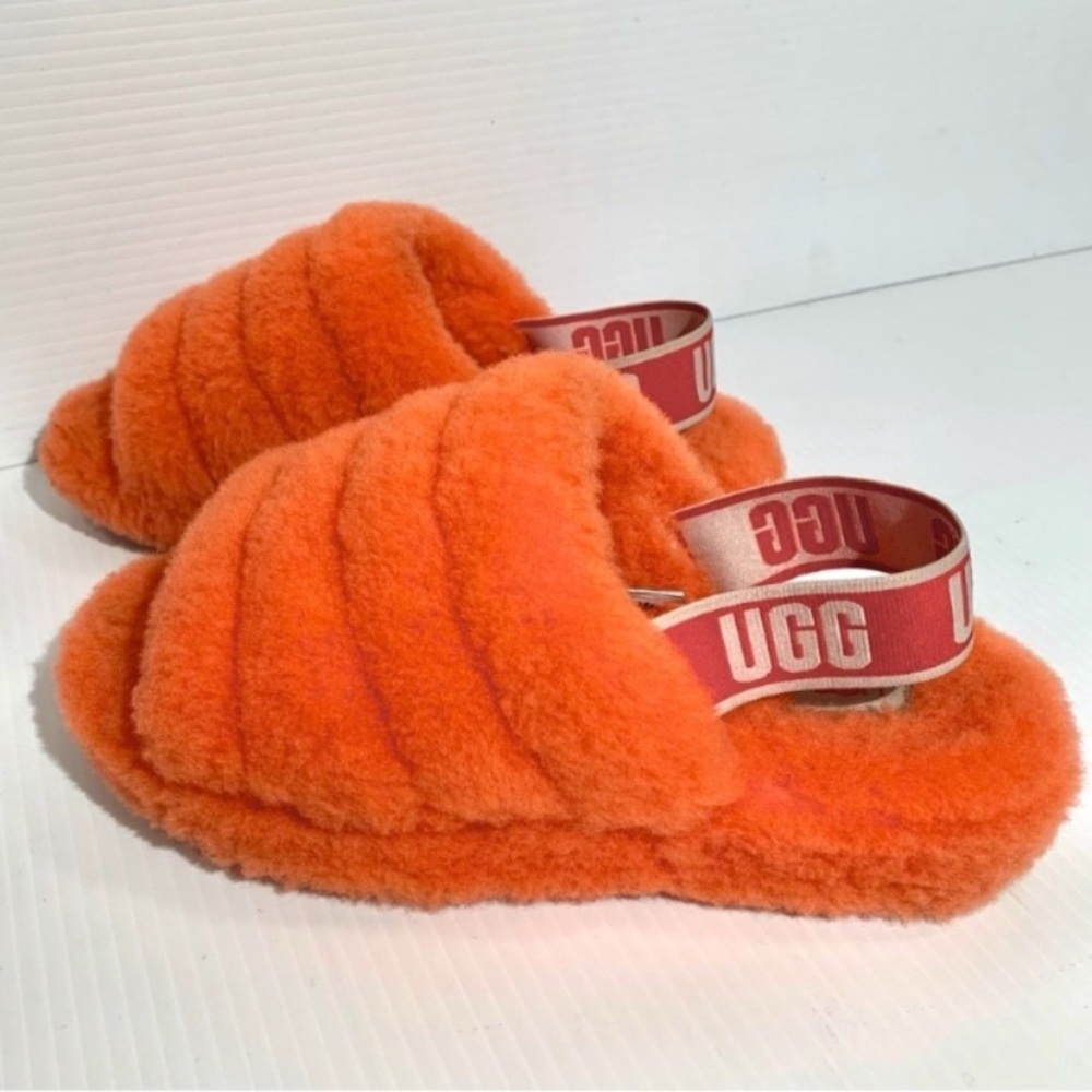 UGG Fluffy Orange Slippers - Picture 2 of 8